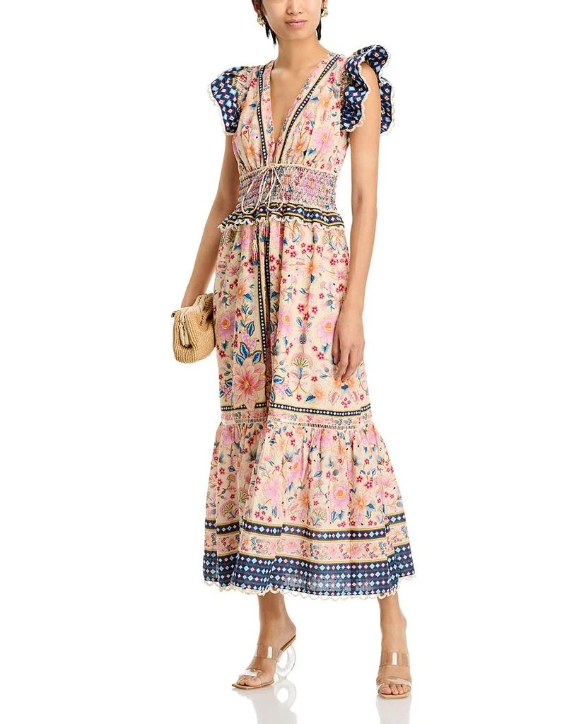 Farm Rio Superbloom Tapestry Cream Maxi Dress 3