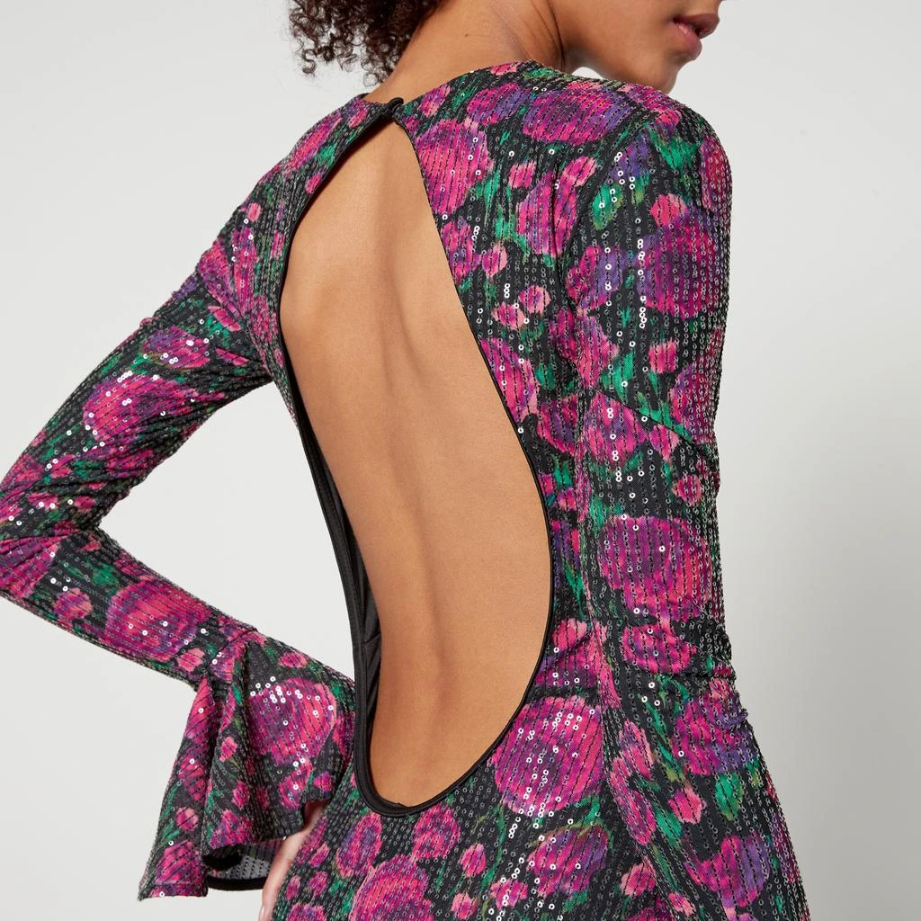 ROTATE Birger Christensen Rotate Birger Christensen Open-Back Sequinned Satin Dress 4