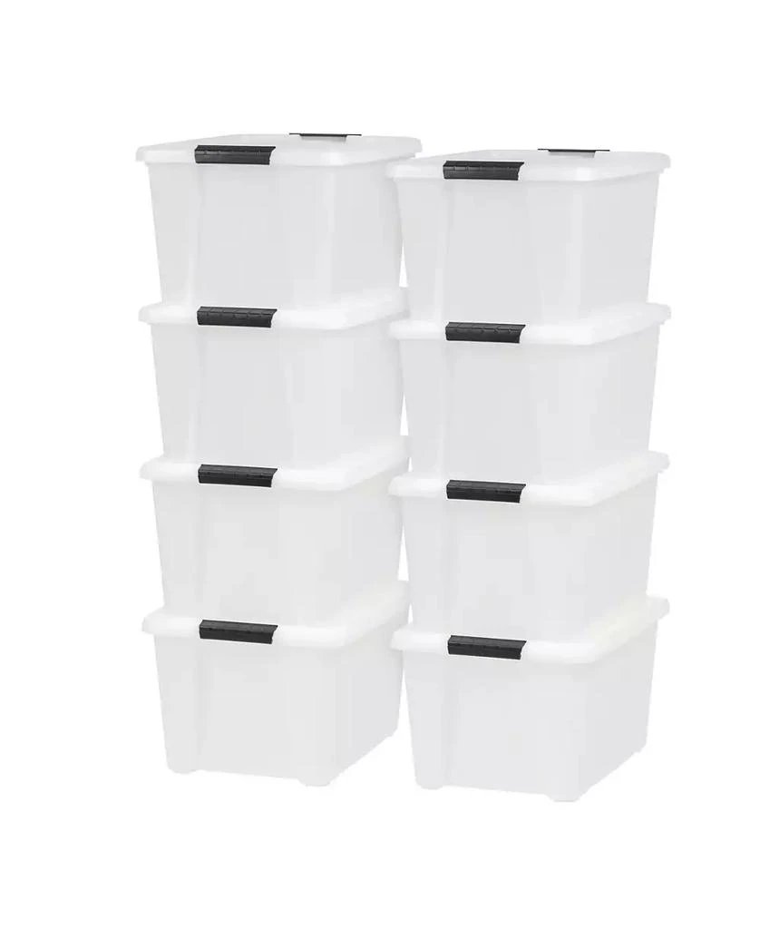IRIS USA 8 Pack 33 Quart Stackable Plastic Storage Bins with Lids and ...