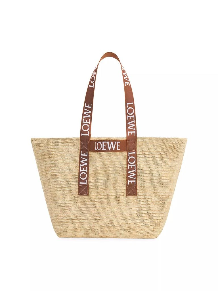 Loewe Fold Logo-Handle Raffia Shopper 1