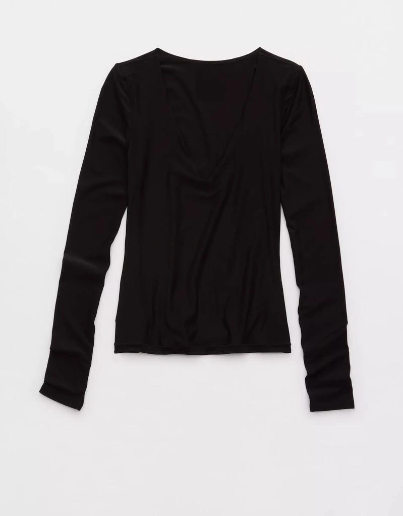 Aerie SMOOTHEZ Long Sleeve Plunge Top 3