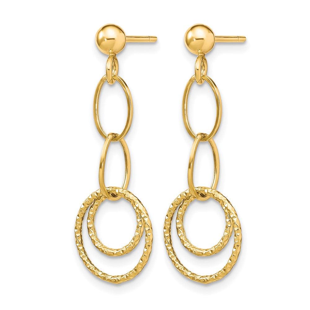 Diamond2Deal 10K Yellow Gold Drop Dangle Earrings