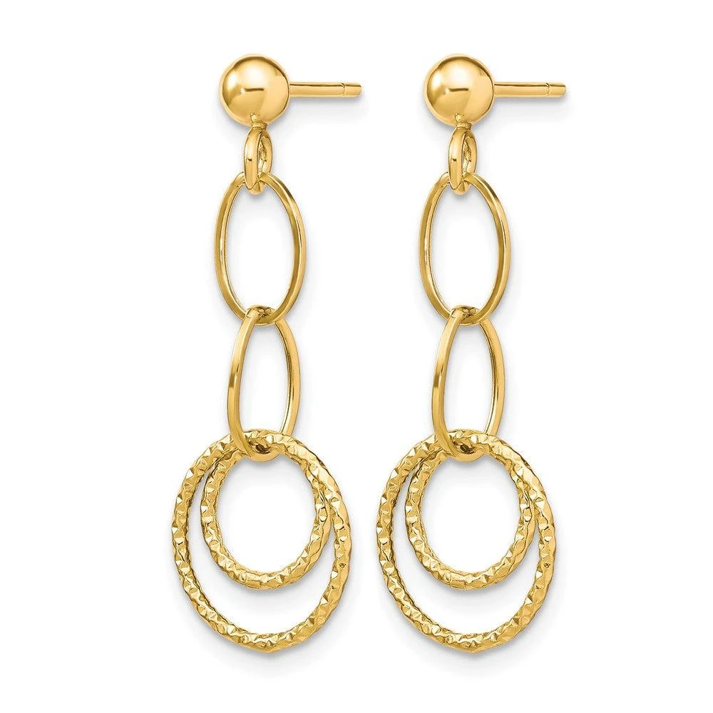 Diamond2Deal 10K Yellow Gold Drop Dangle Earrings 2