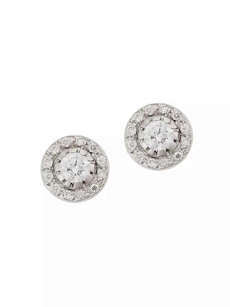 Ileana Makri Classic Solitaire 18K White Gold & Diamond Stud Earrings