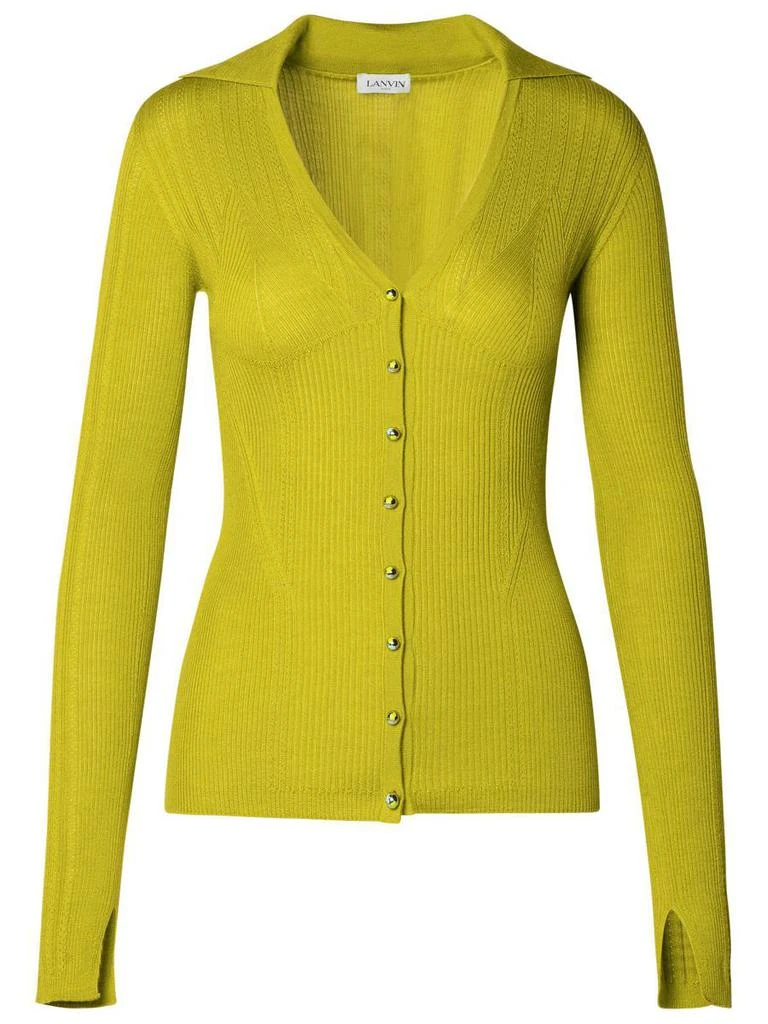 Lanvin Lanvin Green Cashmere Blend Cardigan 1