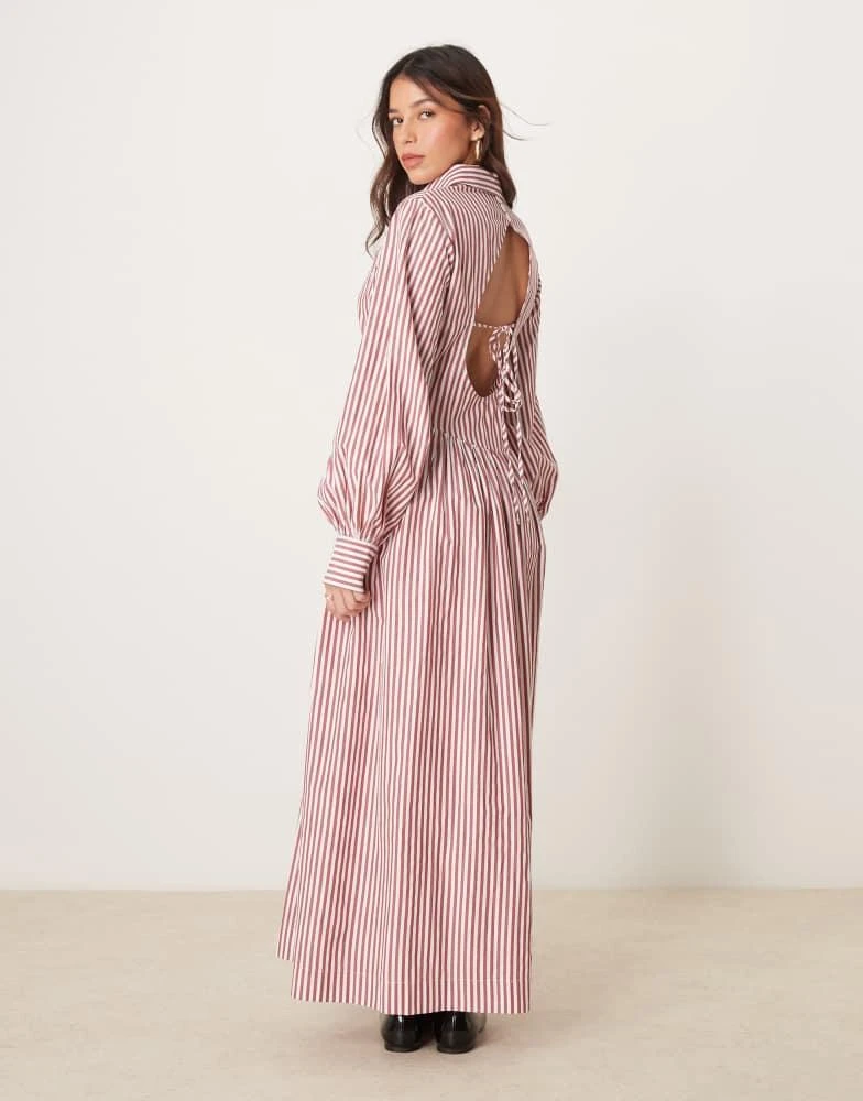 knee length dresses for ladies Linen Belted Shirt Dress (Rose) main image 1