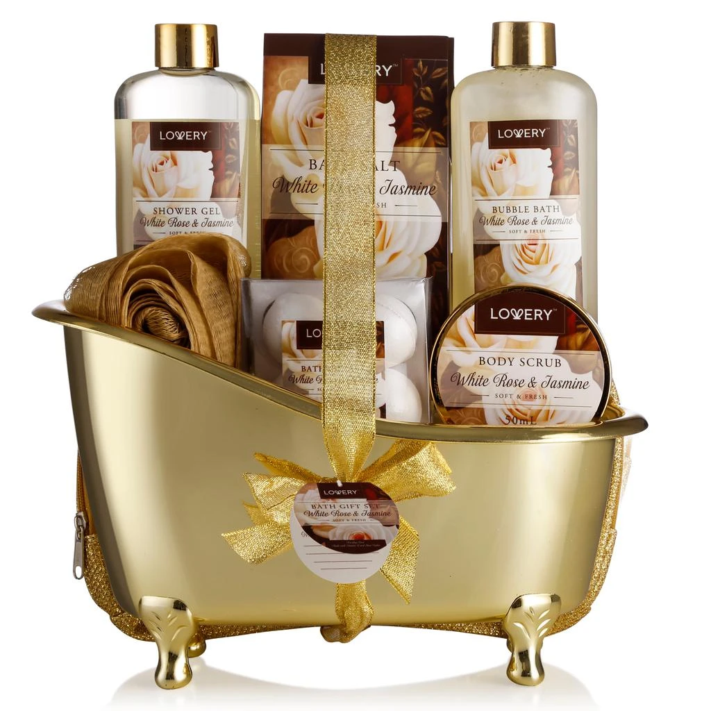 Lovery Home Spa Gift Basket - Luxury 13pc Bath & Body Set - Cosmetic bag 1