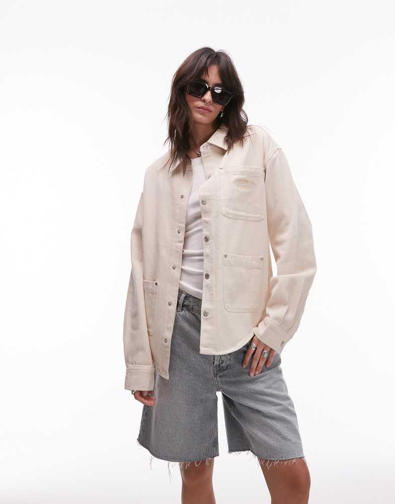 House Of Sunny House of Sunny take a trip stitch long sleeve western shirt in oat wash
