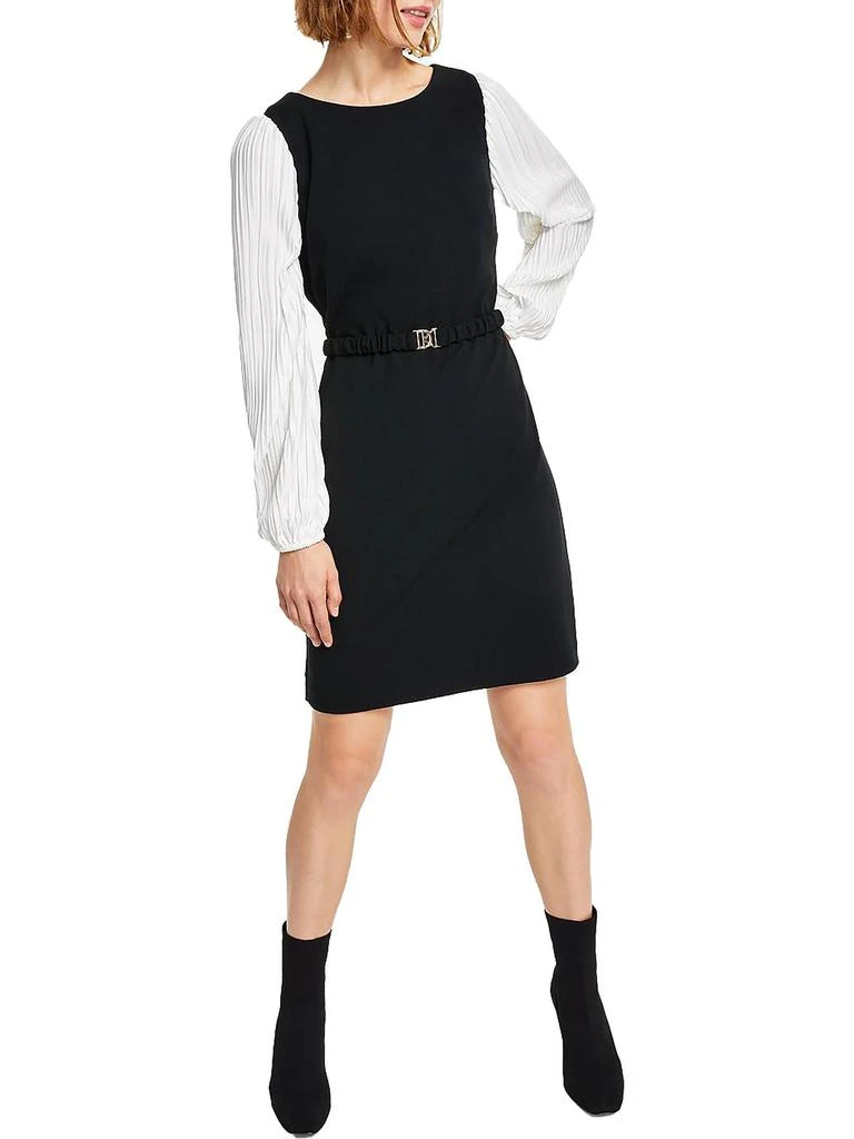DKNY Womens Belted Midi Wear to Work Dress 1