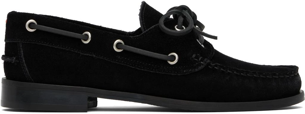 AEYDE Black Harris Suede Boat Shoes 1