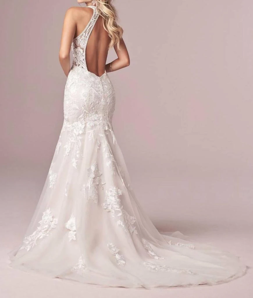 Rebecca Ingram Rebecca Ingram - Elizabetta Deep Illusion V-neckline Gown 2