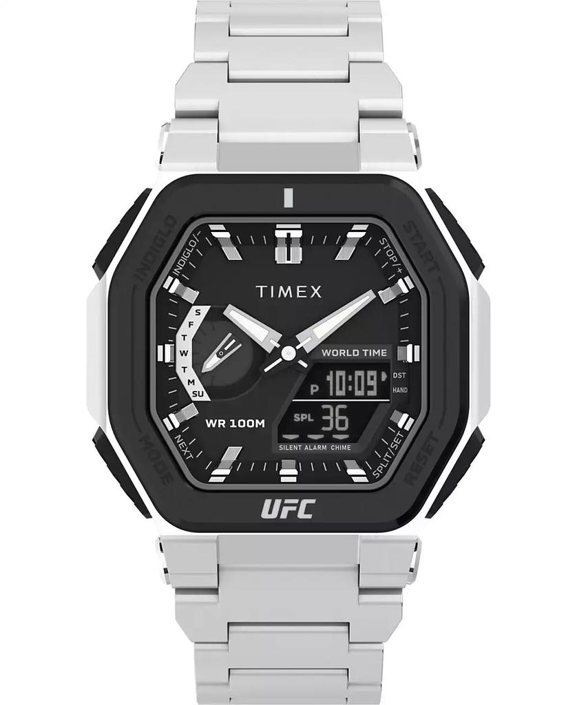 Timex UFC Men's Colossus Analog-Digital Silver-Tone Stainless Steel Watch, 45mm