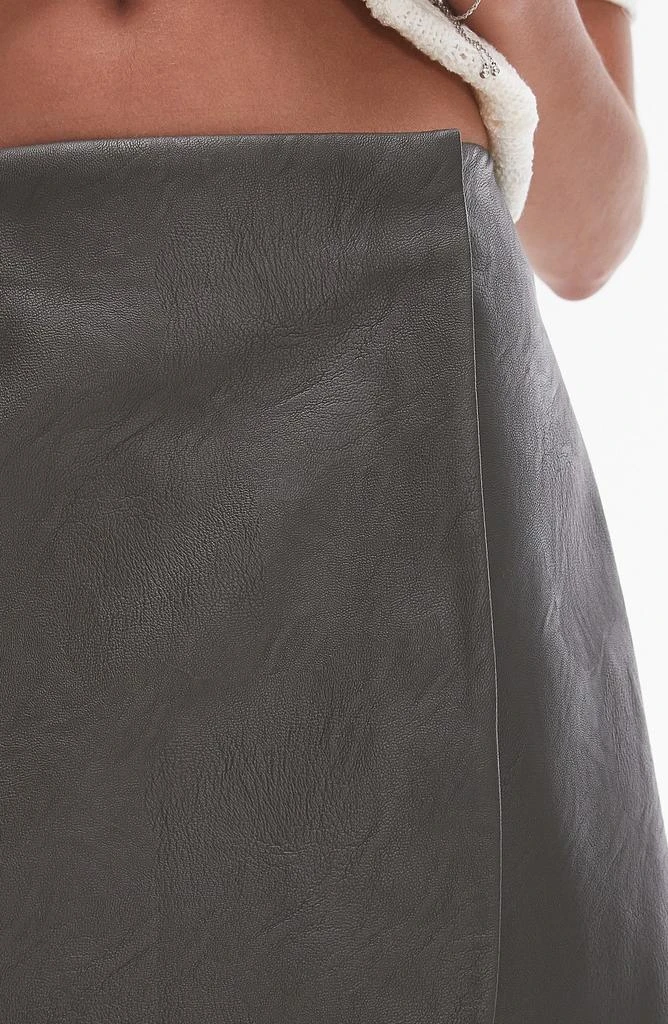 Topshop Faux Leather Wrap Miniskirt 5