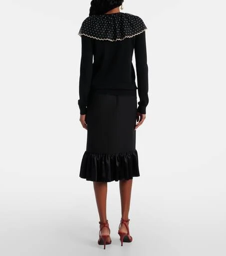 Valentino Tulle-trimmed wool sweater 3