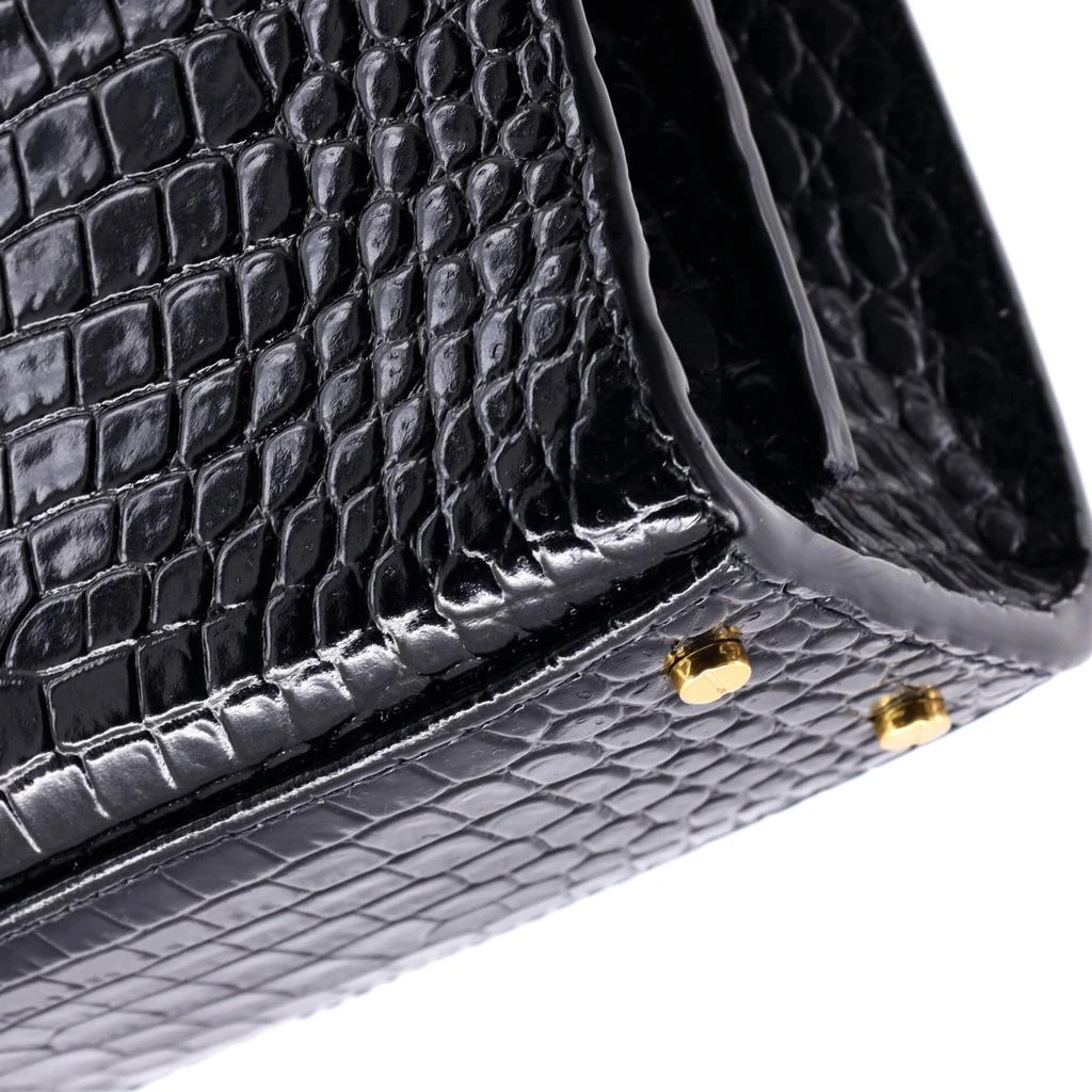 Yves Saint Laurent Cassandra Top Handle Bag Crocodile Embossed Leather Mini 6