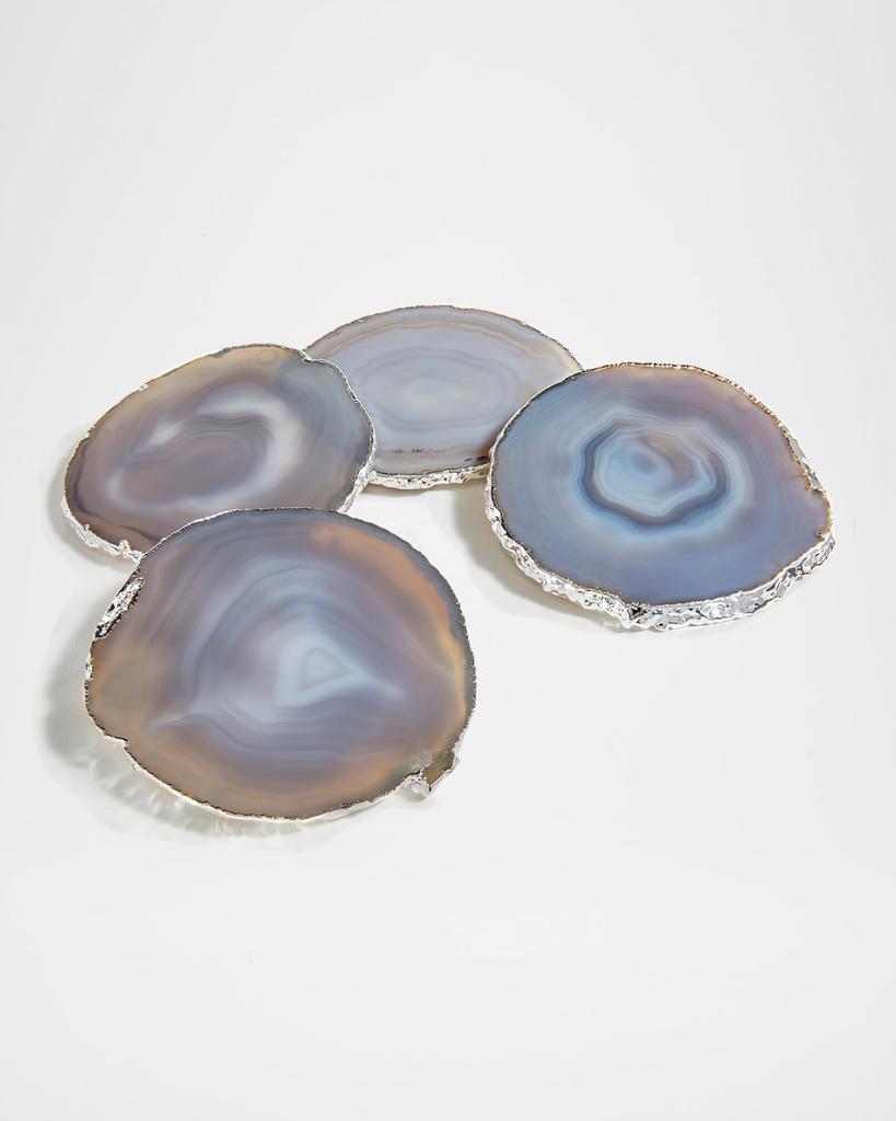 ANNA New York Smoke/Silver Lumino Coasters, 4-Piece Set