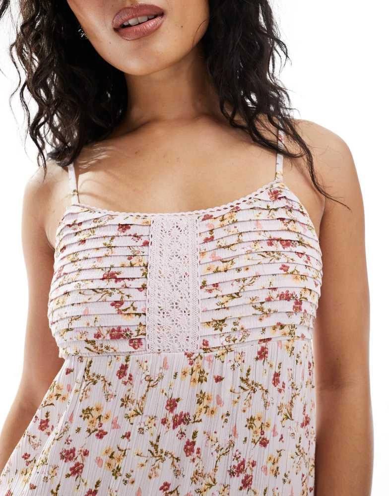 New Look New Look pintuck floral sundress in white 3