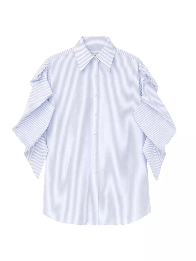 Lafayette 148 New York Striped Cotton Poplin Oversized Shirt 3