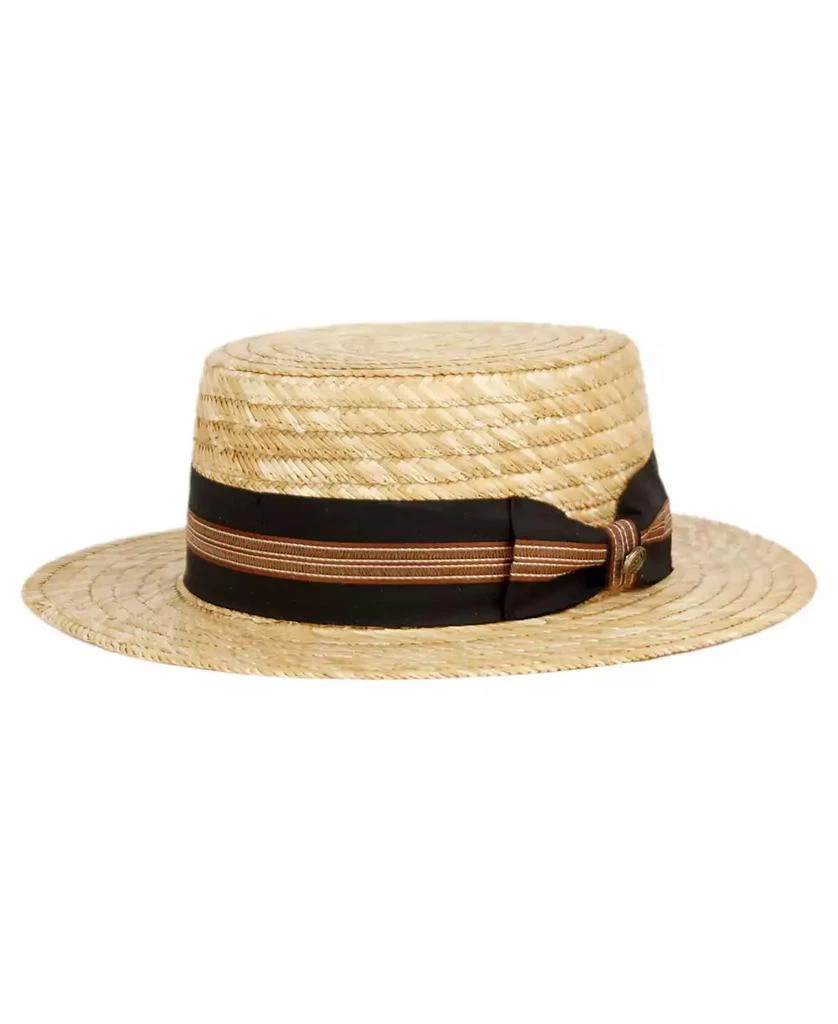 Angela & William Wheat Straw Skimmer Boater Hat 1