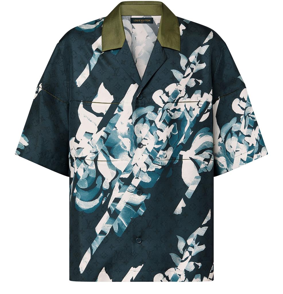 Louis Vuitton Monogram Printed Short-Sleeved Silk Shirt