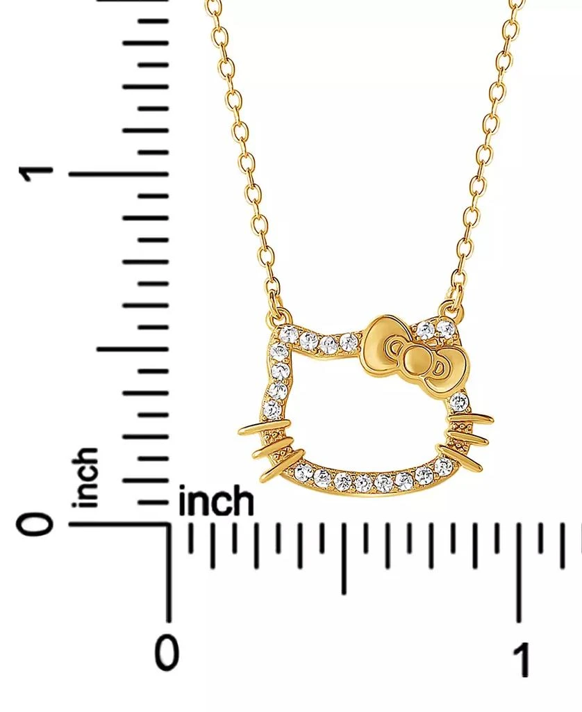 Macy's Hello Kitty Cubic Zirconia Silhouette 18" Pendant Necklace in 18k Gold-Plated Sterling Silver 4