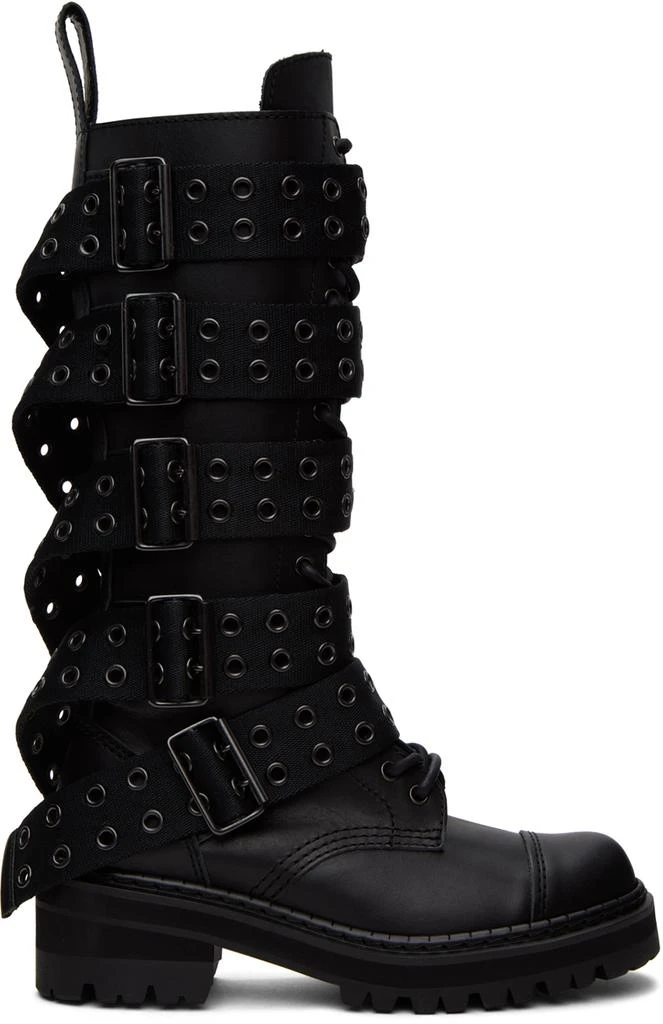 Junya Watanabe Black Steer Oiled Belt Boots 1