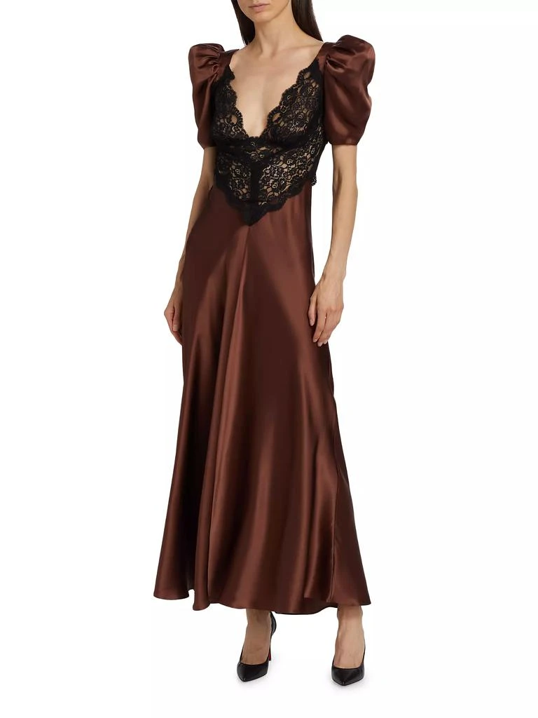 Rodarte Lace-Paneled Silk Maxi Dress 3