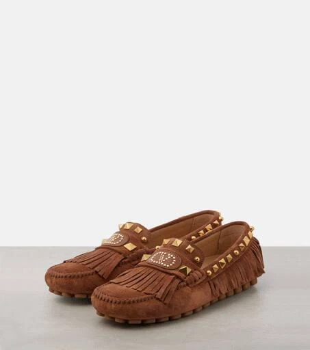 Valentino Plaster Caster VLogo suede driving shoes 4