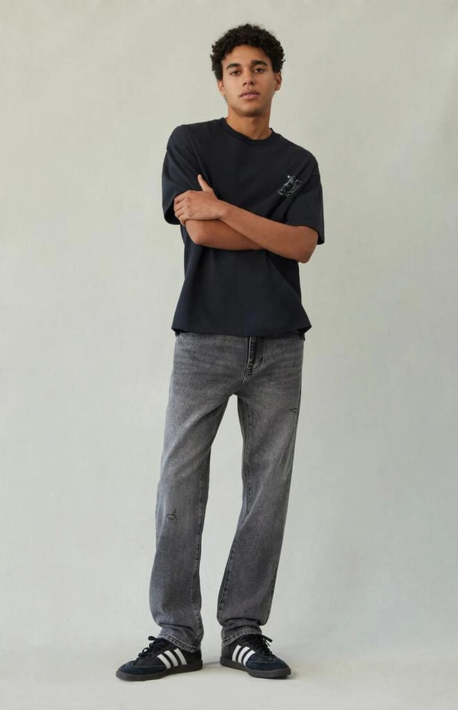 PacSun Cade Straight Jeans Ripped Black Wash 2