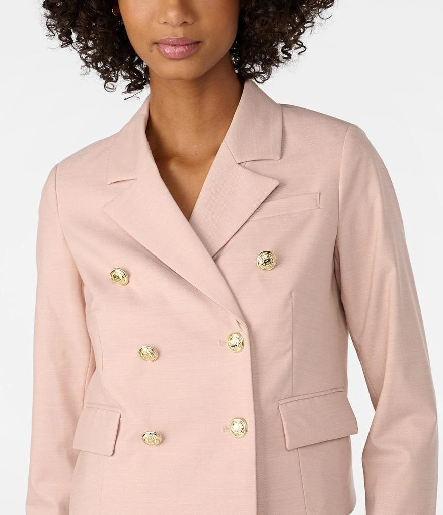 Karl Lagerfeld Paris SLUB TWILL DOUBLE BREASTED CROPPED BLAZER 3