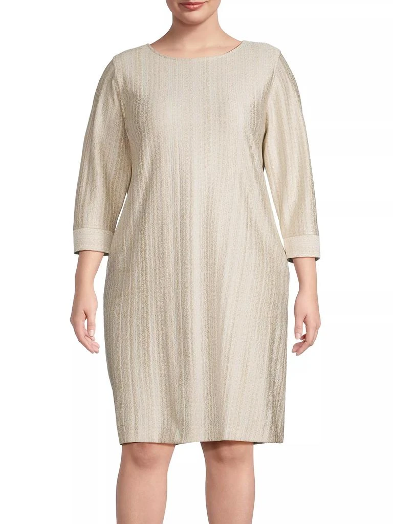 Caroline Rose Golden Glow Textured Knit Knee-Length Dress 3