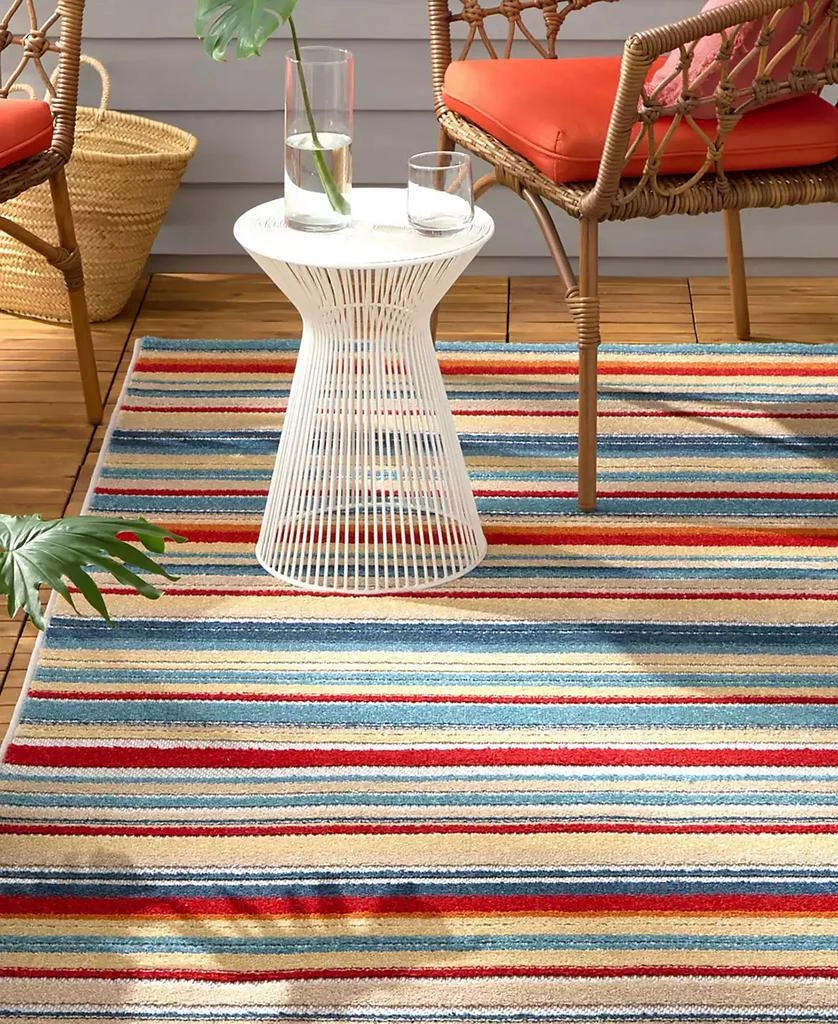 Town & Country Living Rio Multicolor Stripe 3'11"x5'2" Area Rug 2