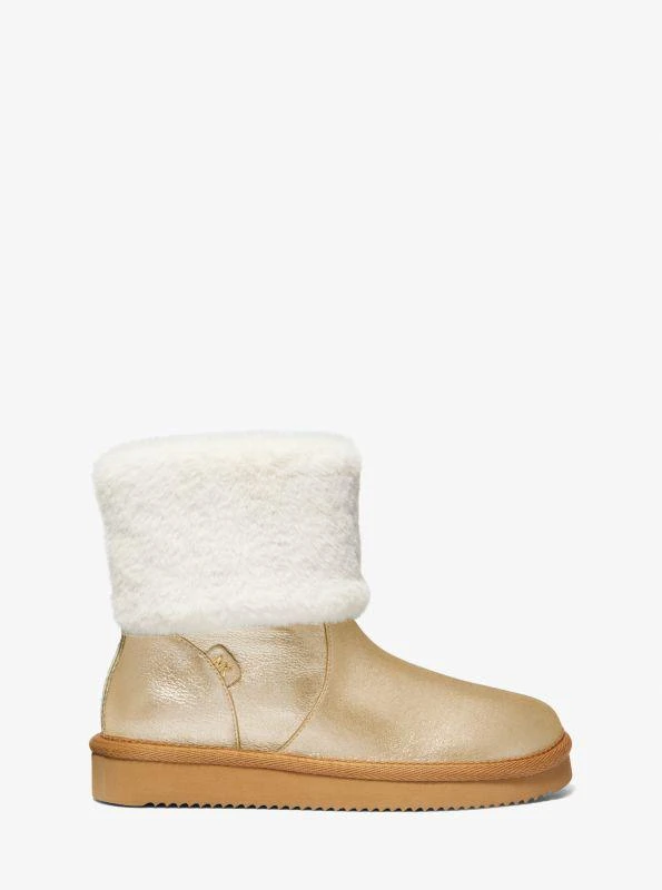 Michael Kors Julia Faux Fur Trim Metallic Leather Boot 2