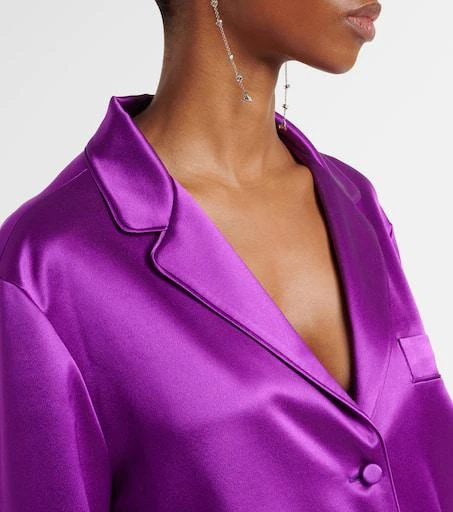 Valentino Feather-trimmed silk satin shirt 4