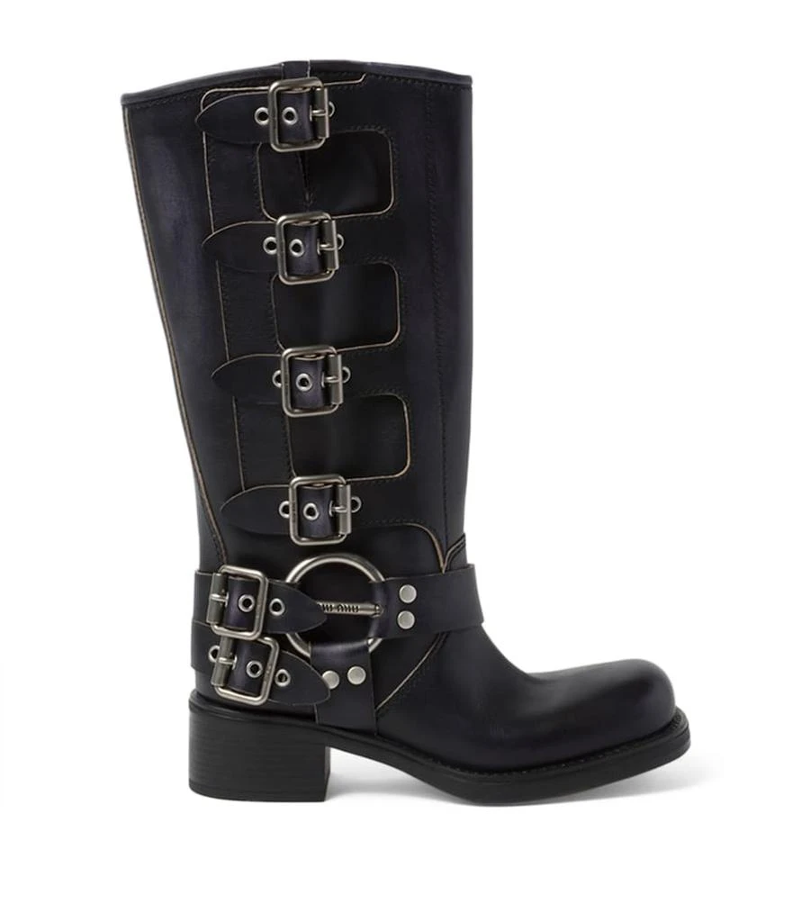 Miu Miu Leather Buckle Boots 50 1