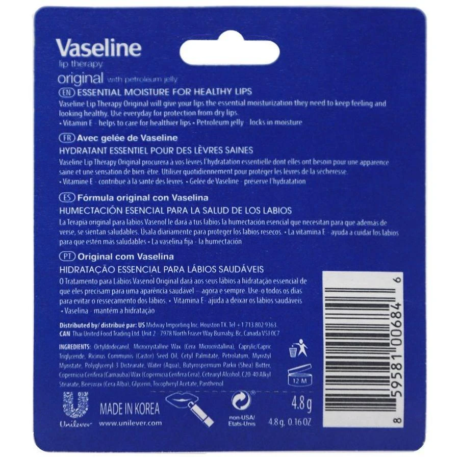 Vaseline Lip Therapy Original Lip Balm Original 2