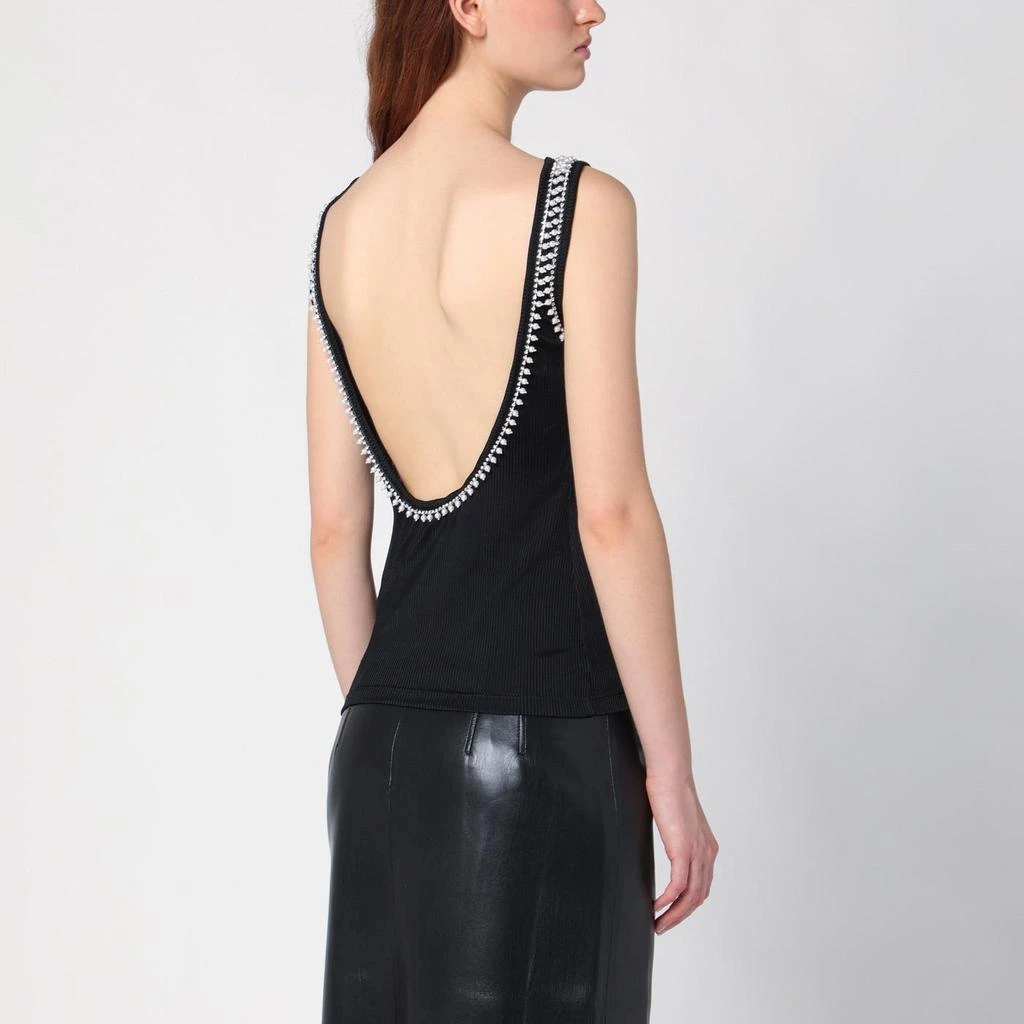Off-White Black Tank Top With Beaded Embroidery 2