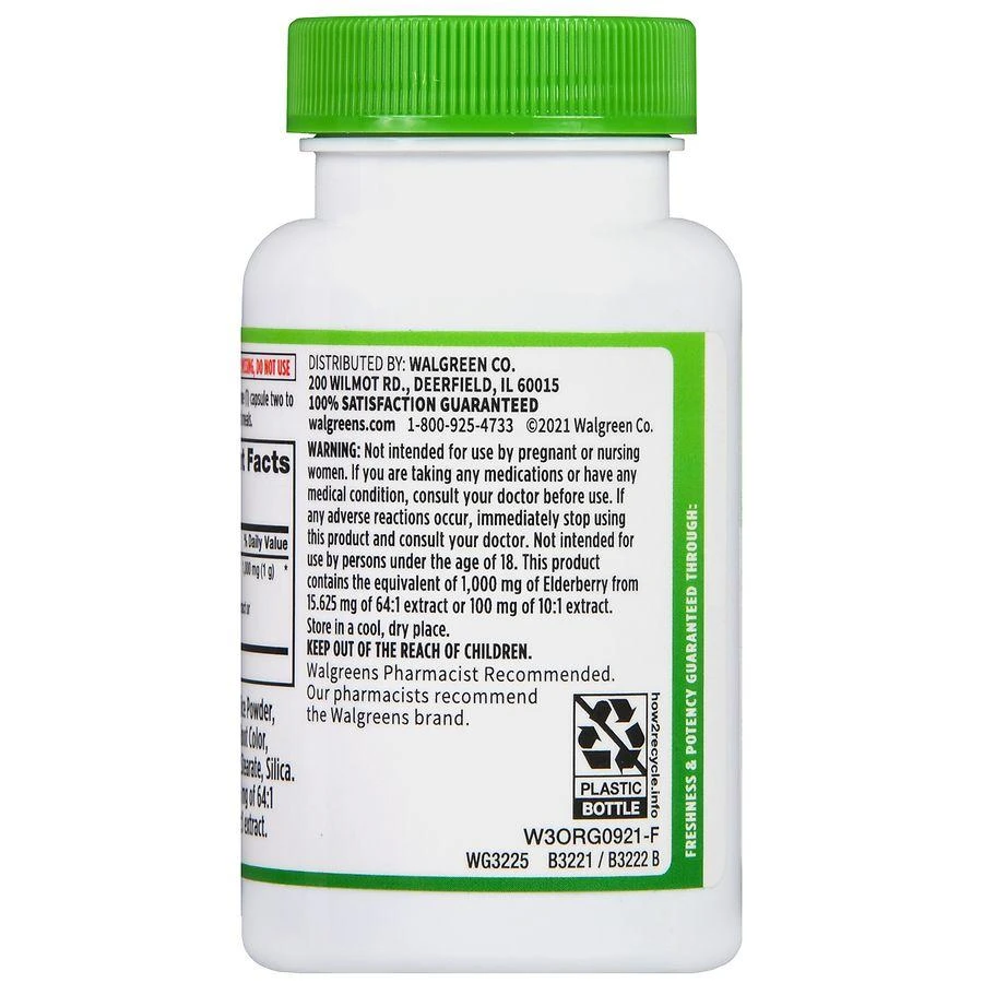 Walgreens Sambucus Elderberry Extract 1000 mg Capsules (60 days) 4