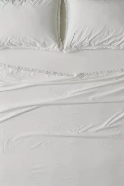 Urban Outfitters Eliza Breezy Cotton Percale Lace Trim Sheet Set 1