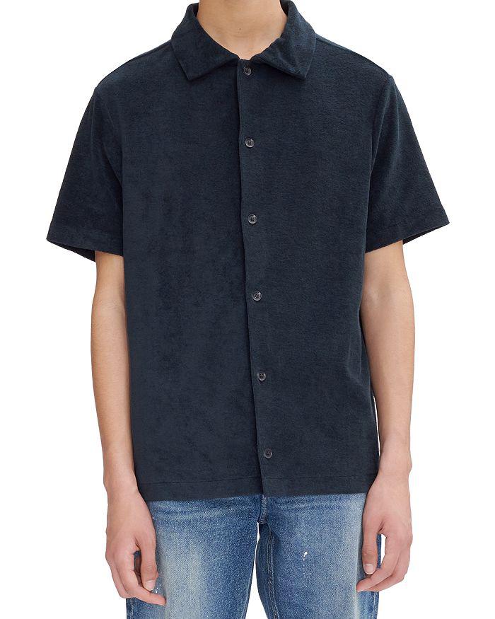 A.P.C. Short Sleeve Button Front Fleeced Terry Shirt