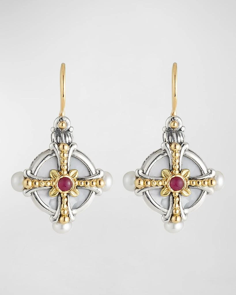 Konstantino Hestia Pearl & Ruby Drop Earrings 1