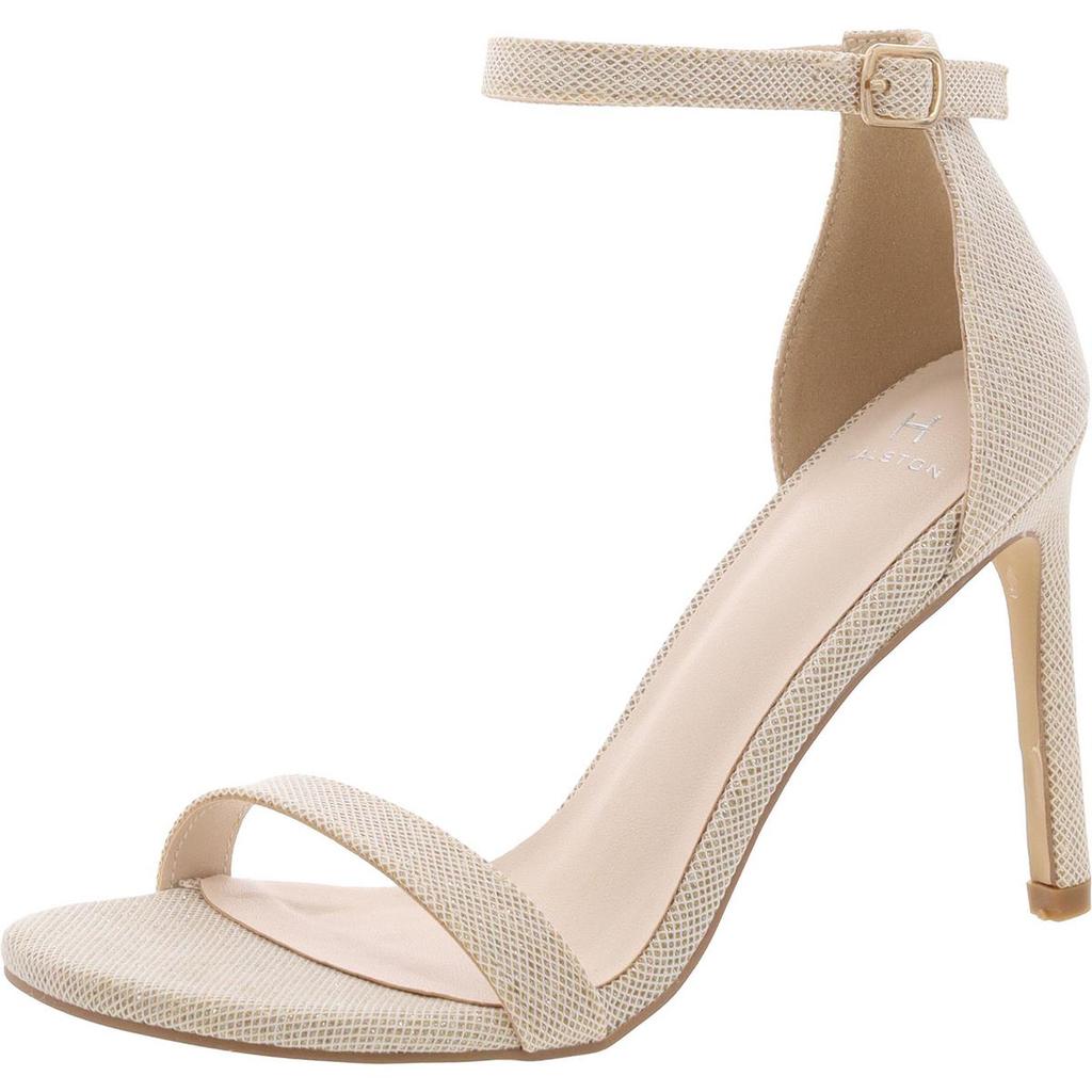H Halston Womens Glitter Vegan Leather Ankle Strap