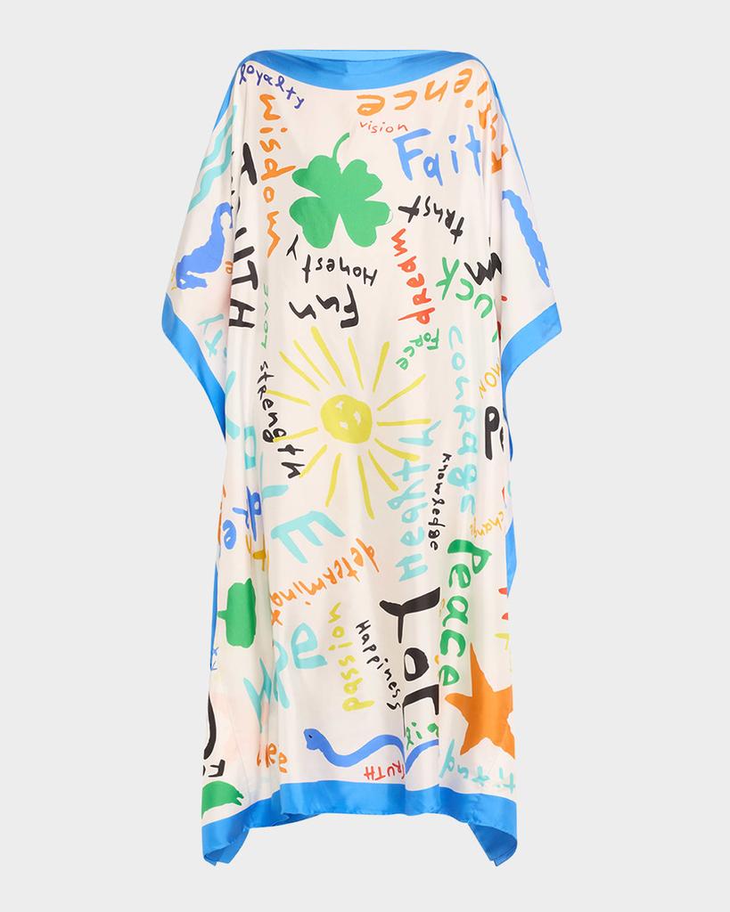 Rianna + Nina Kakanias Typography Silk Kimono