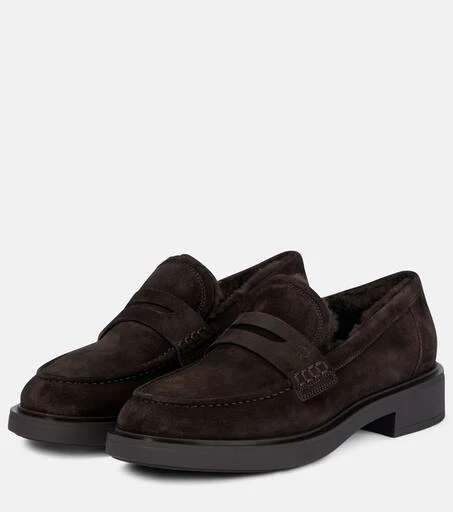 Gianvito Rossi Harris shearling-lined suede loafers 5