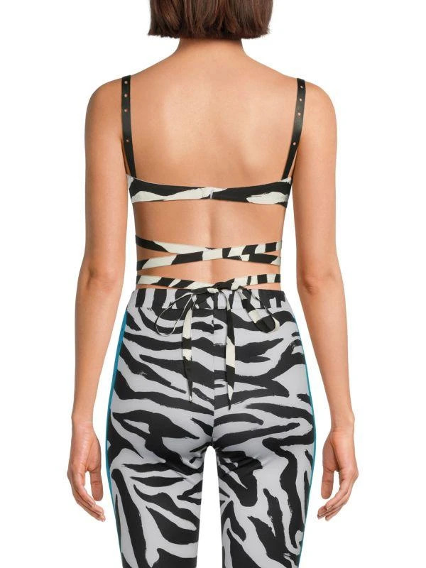 Off-White Zebra-Print Twist Sports Bra 2
