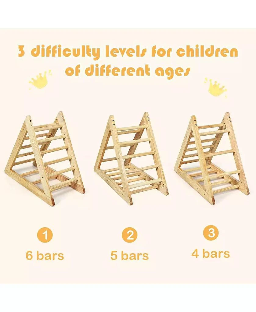 SKONYON kids Wooden Triangle Climber for Toddler Step Training 8