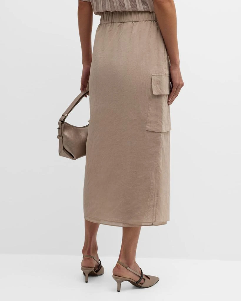 Brunello Cucinelli Organza Sheer Cargo Maxi Skirt 7