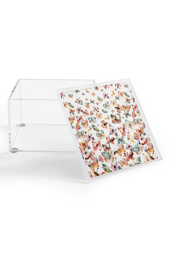 DENY Designs Ninola Design Butterflies Watercolor Acrylic Box
