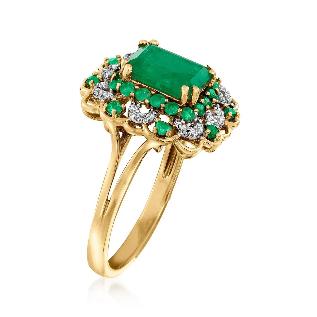 Ross-Simons Emerald and . Diamond Ring in 14kt Yellow Gold 3