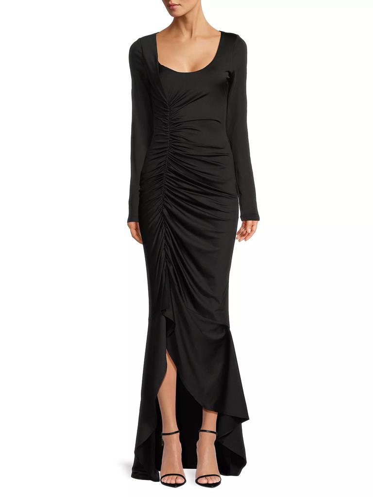Black Halo Atlanta Ruched Jersey Maxi Dress